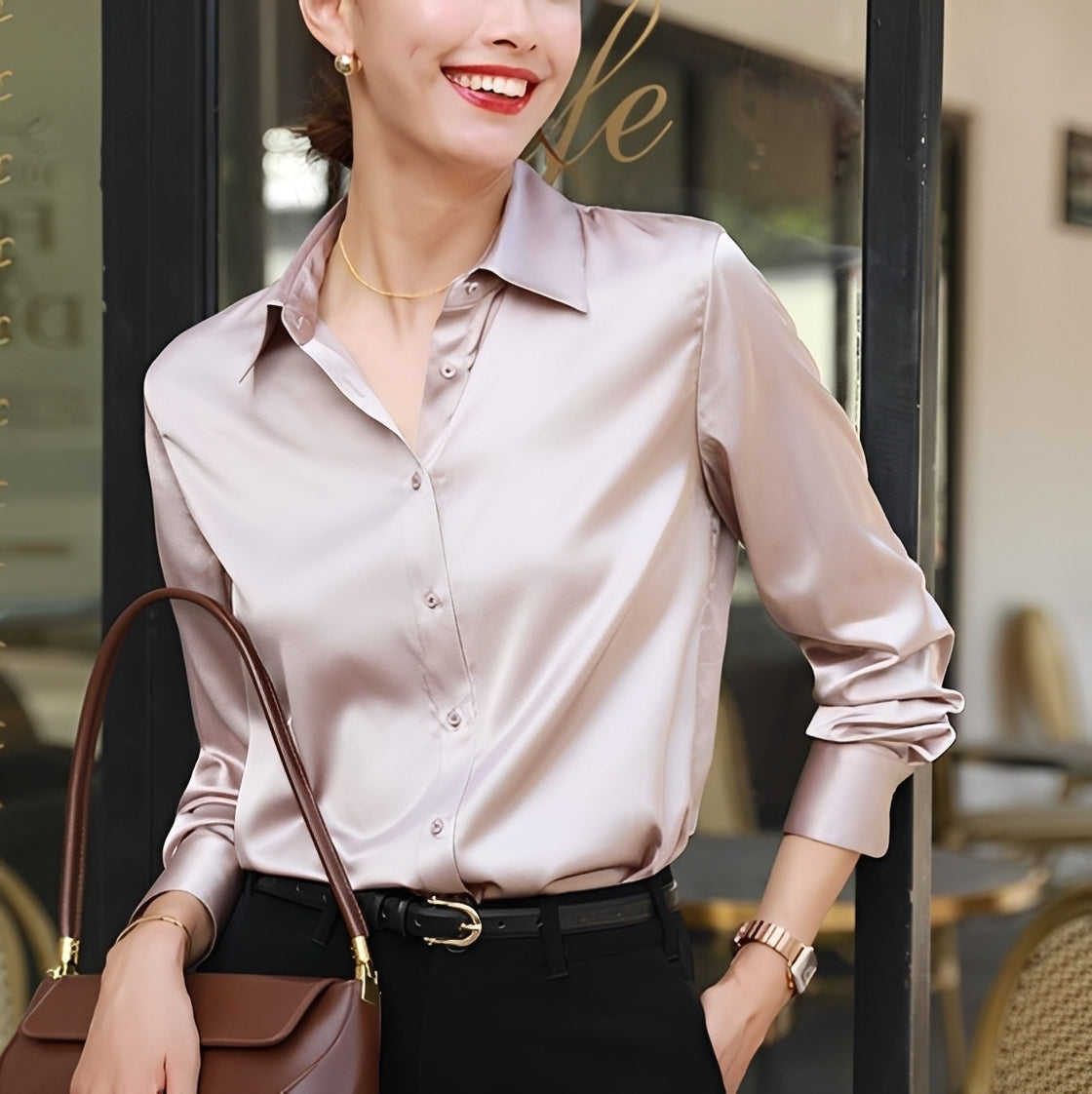 Annalise - Elegante Bluse für Frauen mit Knopfleiste