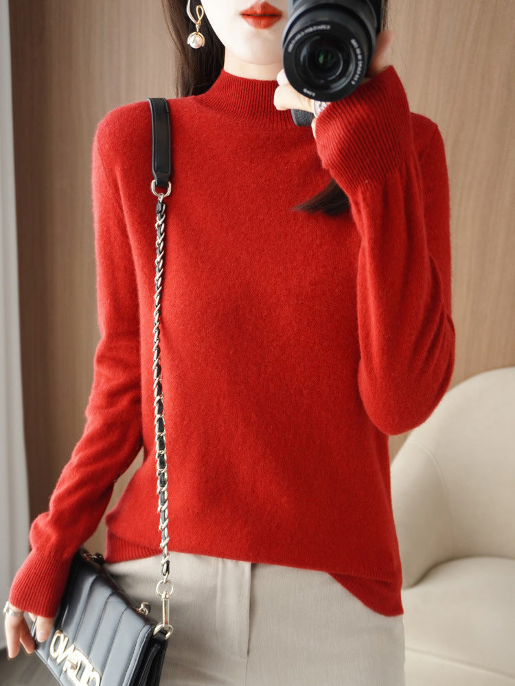 Carrie - Eleganter, warmer Damenpullover mit Stehkragen