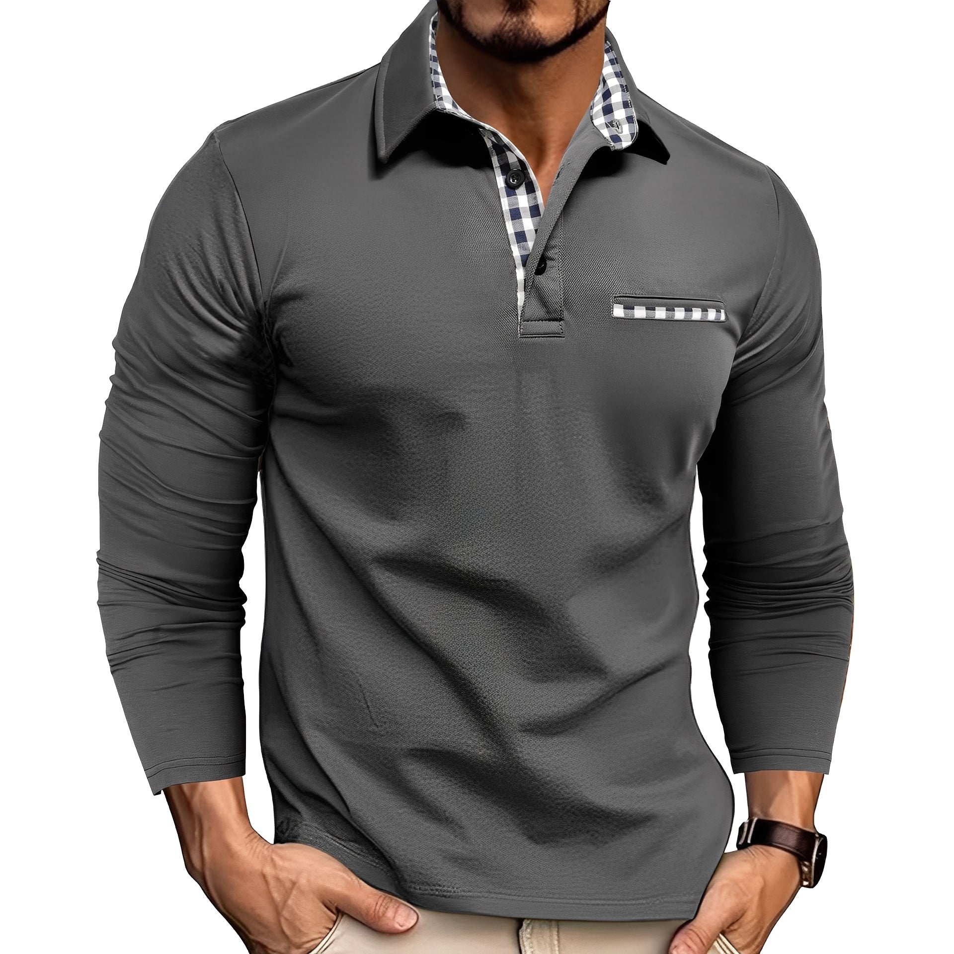 Charel - Elegantes Herren-Poloshirt mit langen Ärmeln