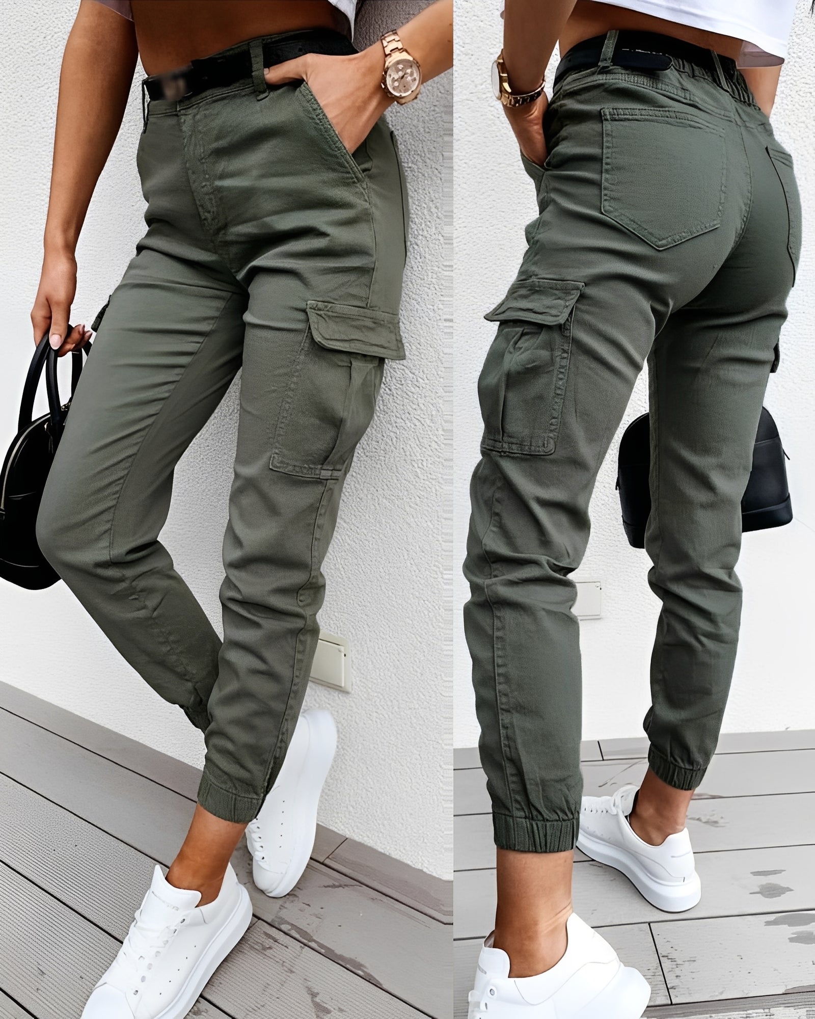 Carrie - Elegante Cargohose mit hohem Bund für Damen