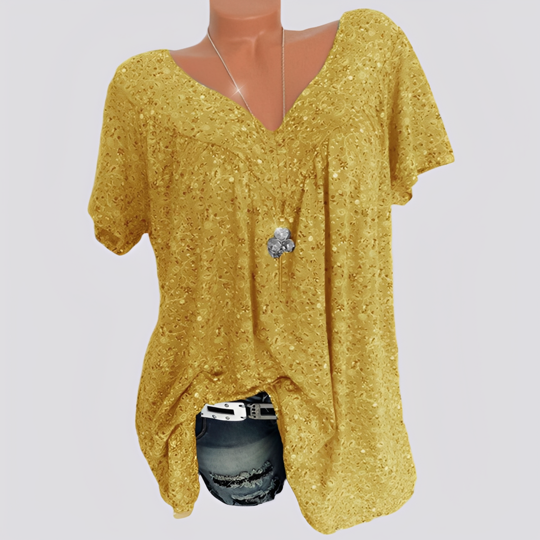 Claudia - Modische, locker geschnittene Bluse mit Blumenmotiv für Damen