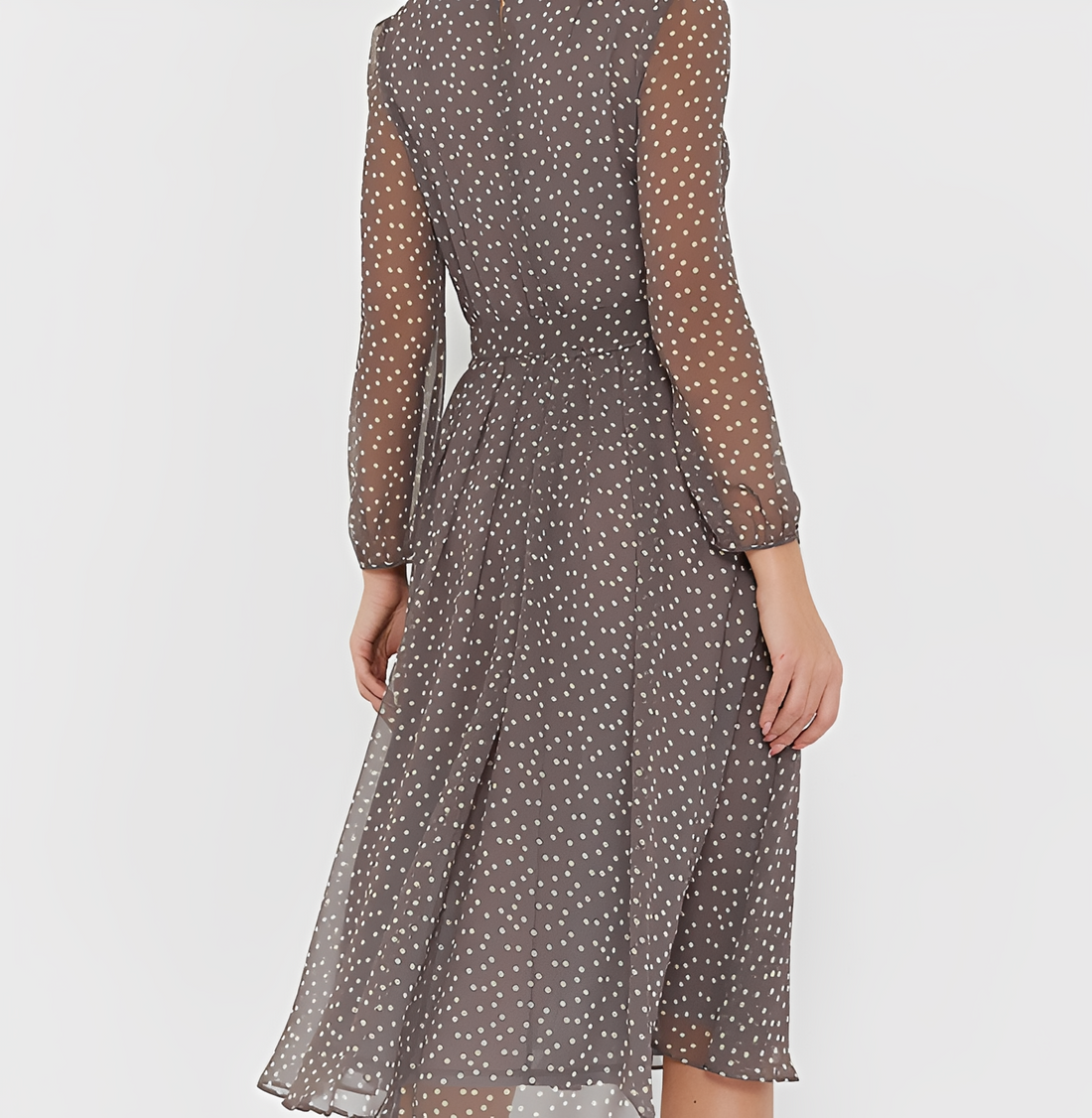 Tessa - Elegantes gepunktetes Langarmkleid