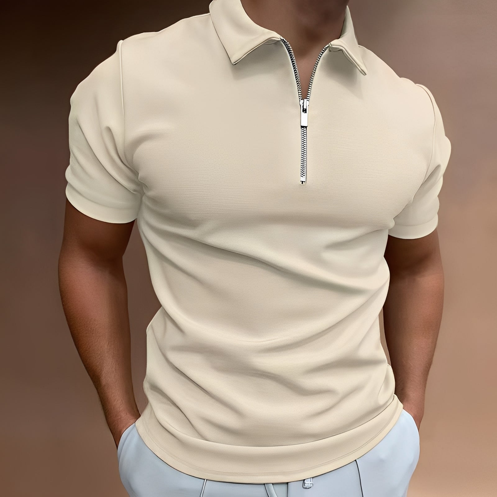 Carlos - Schickes Polo mit Reißverschluss für Herren