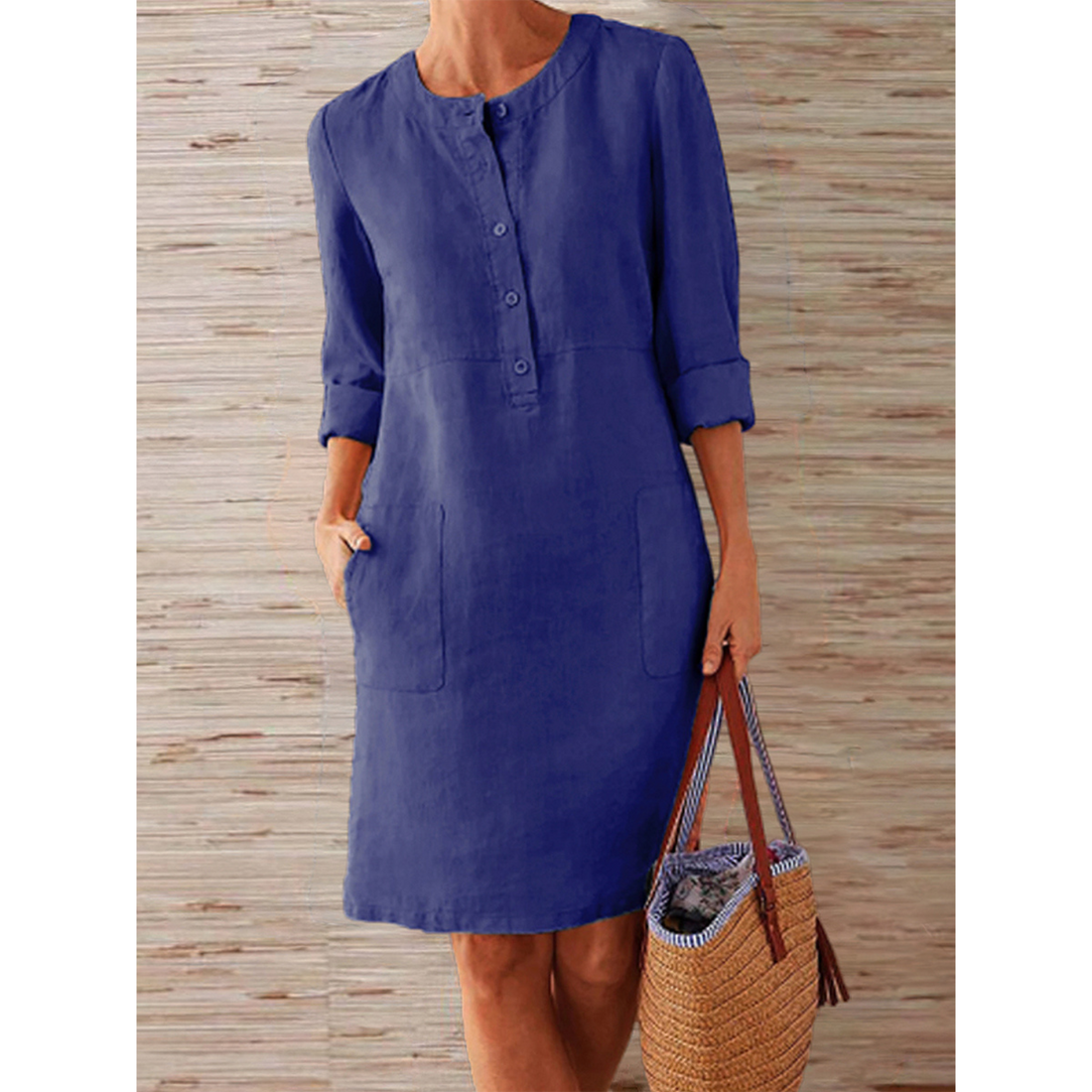 Octavia - Einfarbiges Kleid für warme Tage