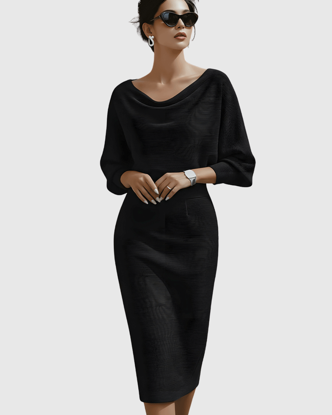 Danaya – Stilvolles Midikleid mit Drapierung