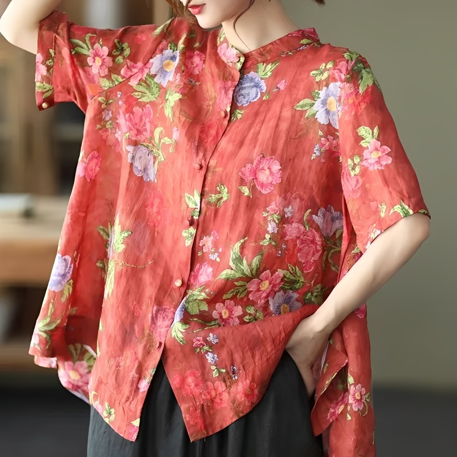 Alana - Elegante Bluse mit halblangen Ärmeln für Frauen