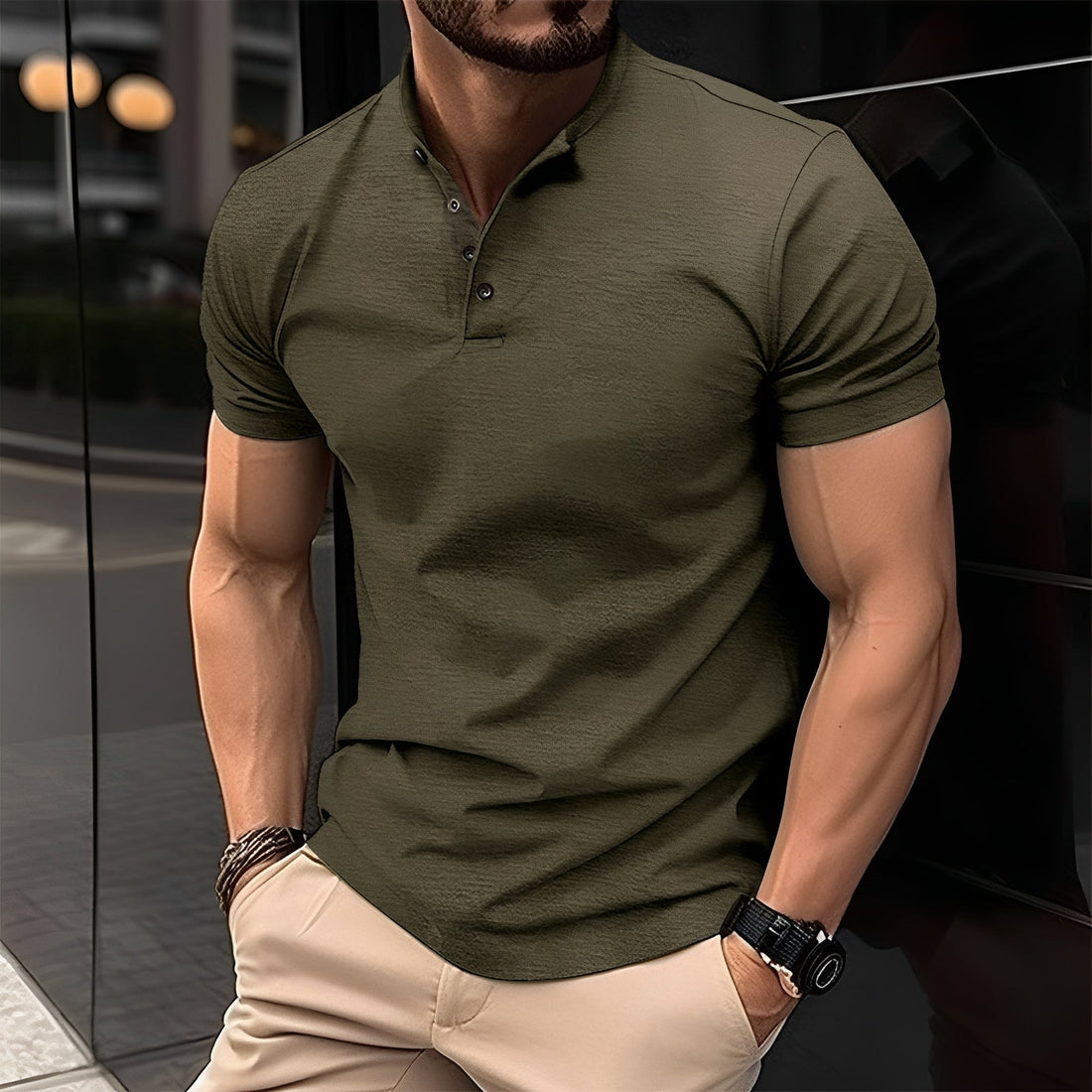 Frank - Komfortables Herrenshirt mit Knopfleiste