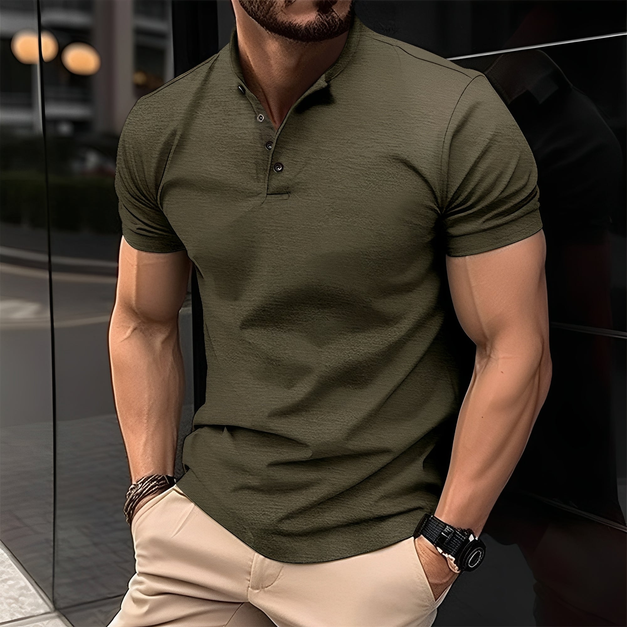 Frank - Komfortables Herrenshirt mit Knopfleiste