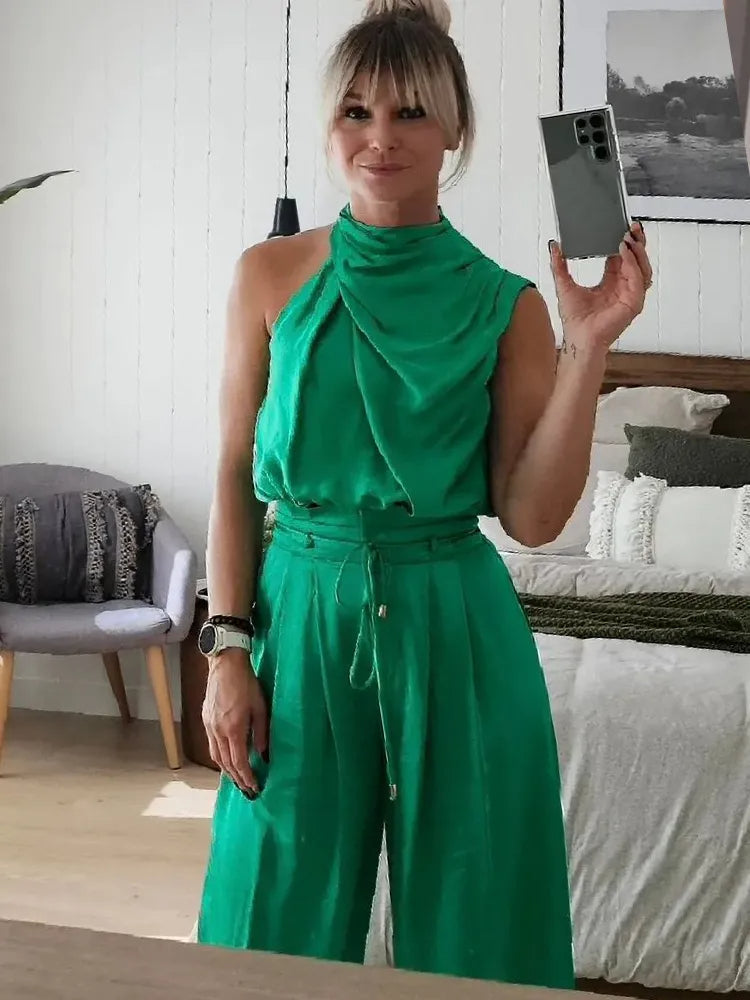 Donna - Elegantes Set aus Bluse und weiten Hosen