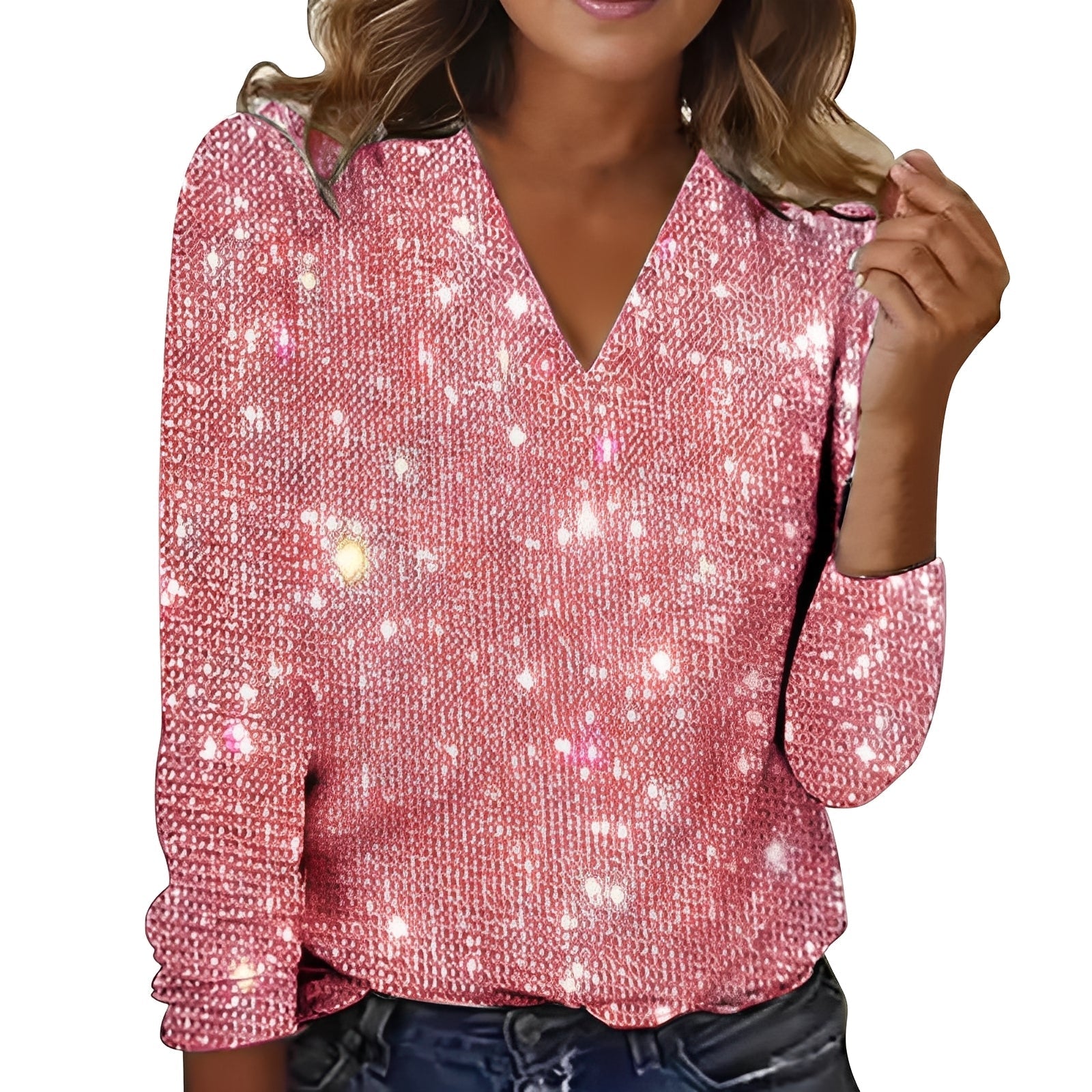 Caroline - Elegante, glitzernde Damenbluse