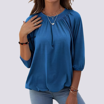 Telsa - Lässige Bluse mit Rundhalsausschnitt für Damen