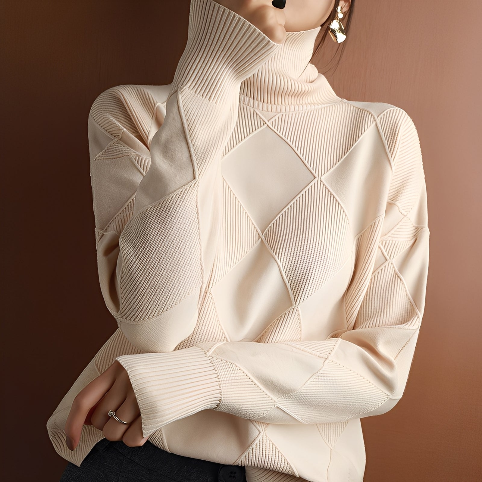 Mariette - Damen Oversize-Rollkragenpullover für den Winter