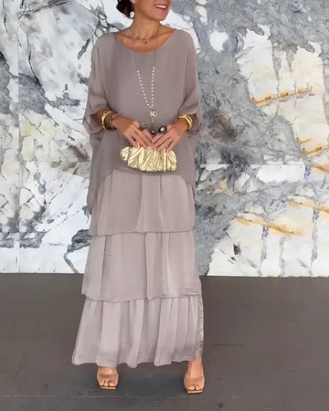 Lillian - Elegantes, locker geschnittenes Damen-Chiffonkleid