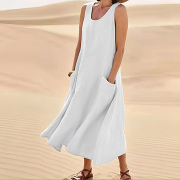 Connie - Lässiges ärmelloses Damenkleid mit Taschen