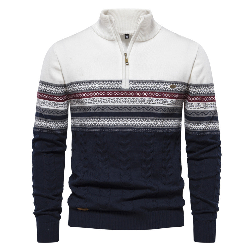 Albert - Eleganter Herrenpullover mit halbem Reißverschluss
