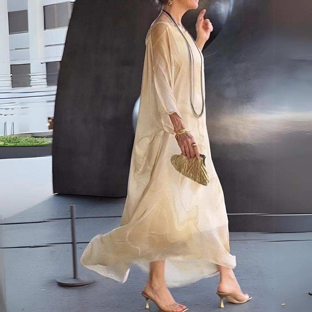 Aurora – Stilvolles Seidenkleid aus zartem Chiffon hergestellt