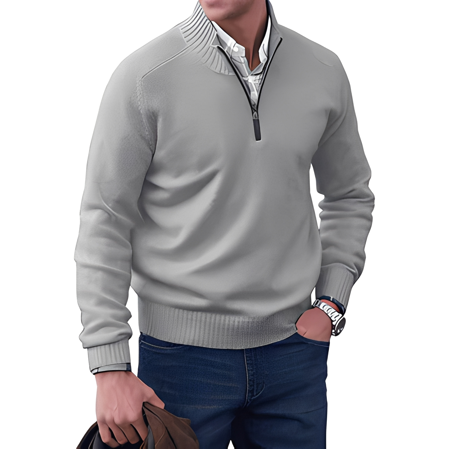 Khirvy - Stilvoller Halbzip-Pullover für Herren