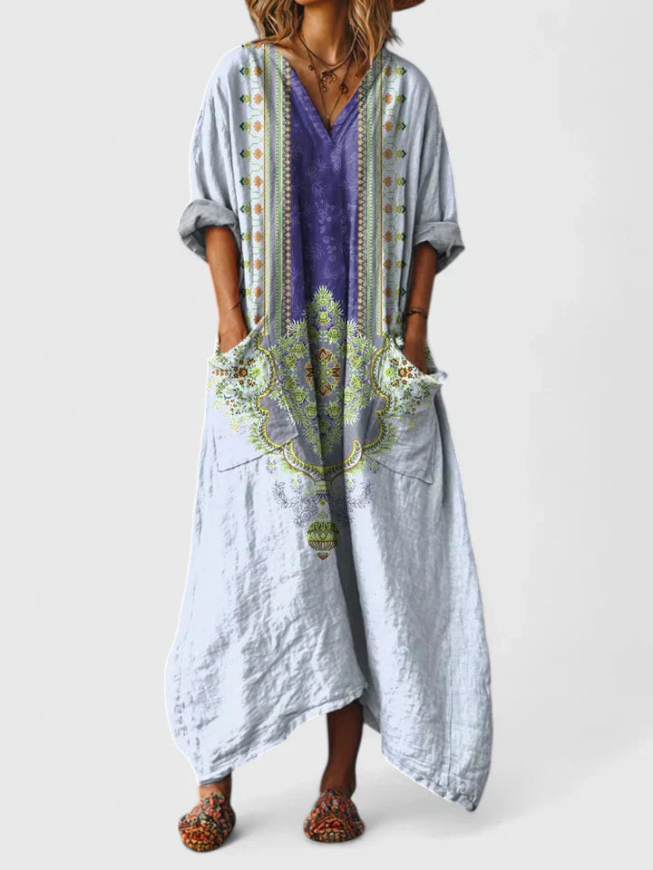 Althea – Boho-Kleid mit fließendem Schnitt und Stickerei
