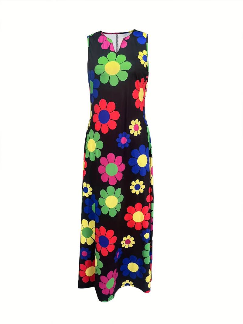 Grace - V-Ausschnitt-Kleid mit Blumendruck