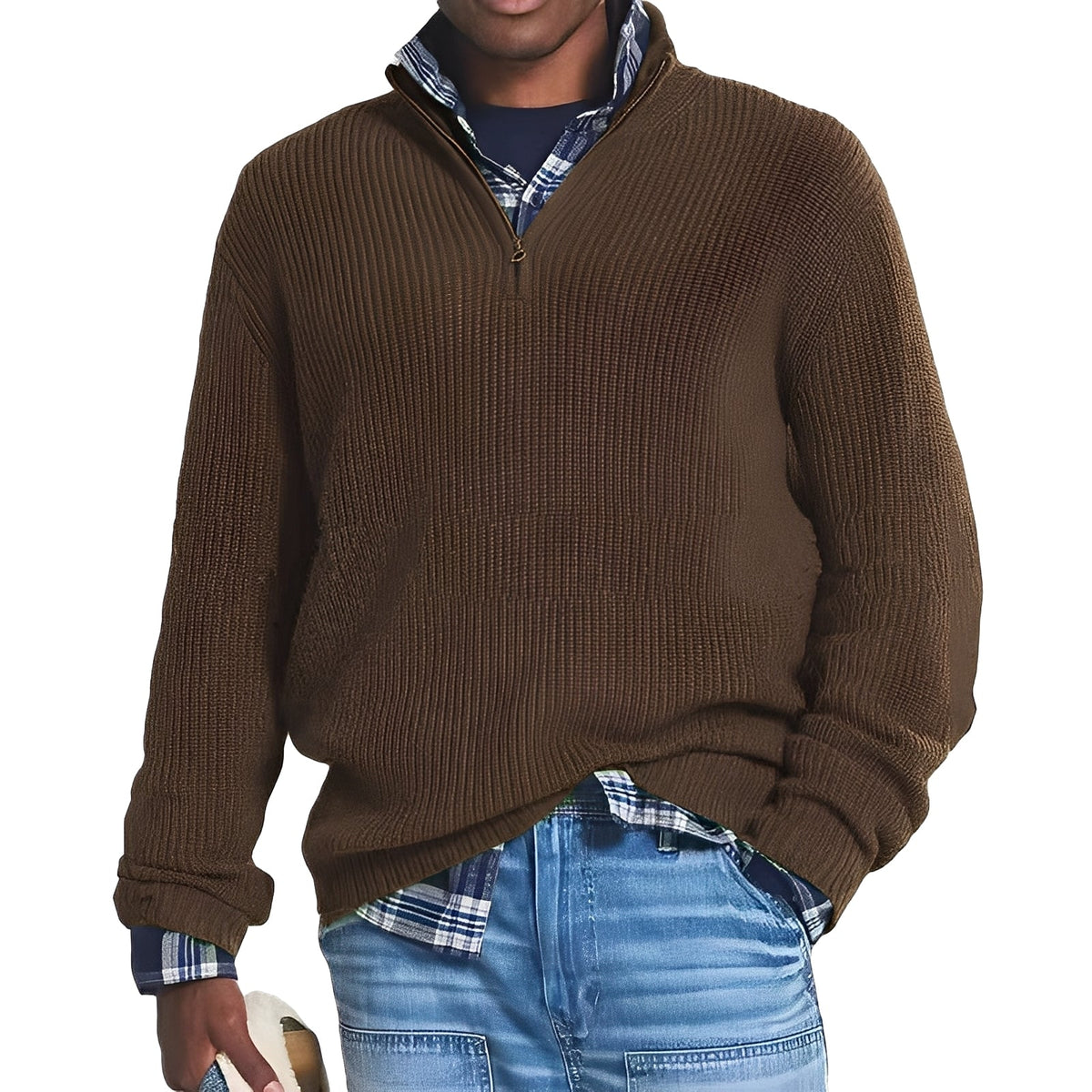 Edward - Zeitgemäßer Pullover mit teilbarem Reißverschluss
