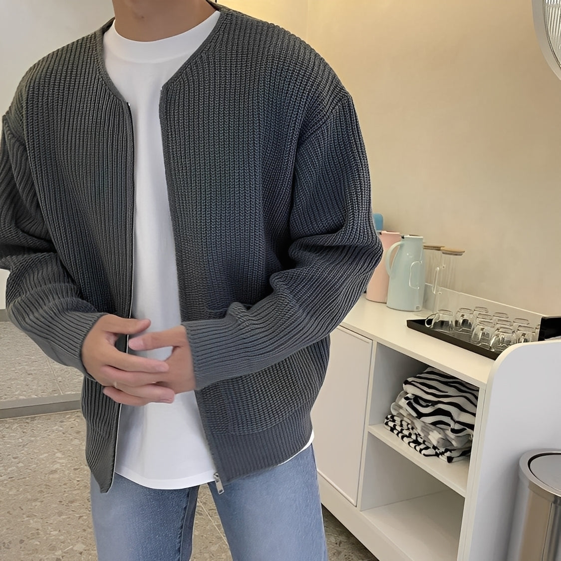 Lyam - Modischer Herren-Cardigan mit Tasche
