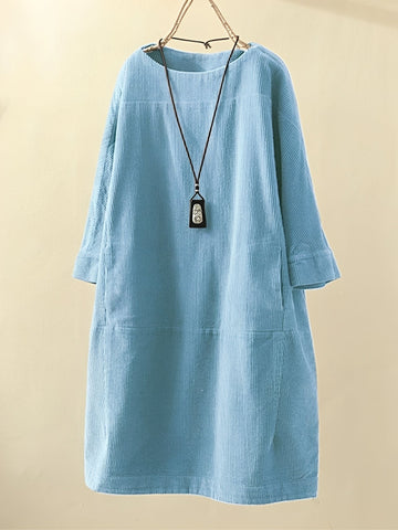 Ellen - Bequemes Cord-A-Linien-Kleid für Damen