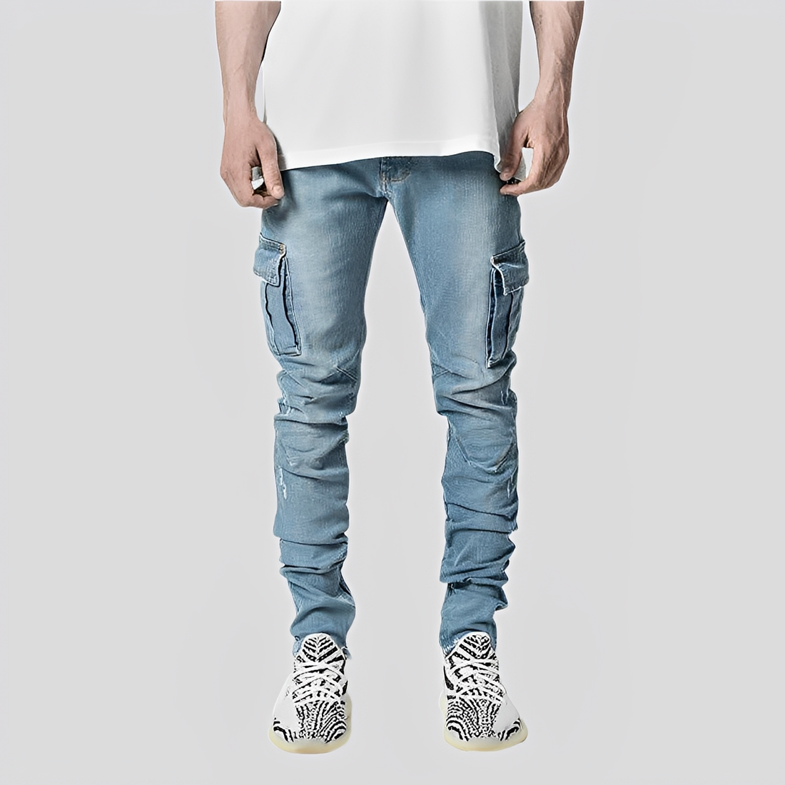 Owen - Weit geschnittene Herrenjeans aus Denim mit zahlreichen Taschen