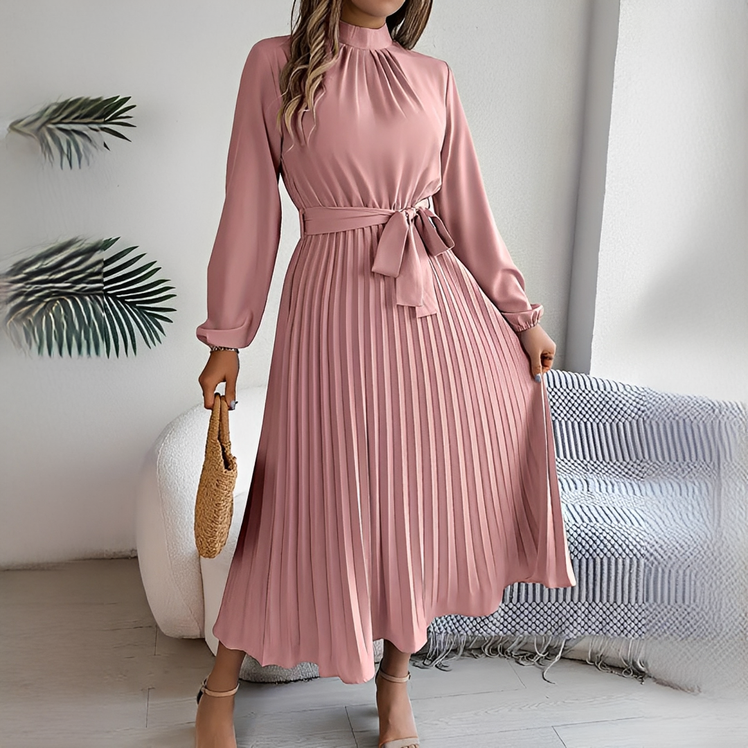 Jessy - Plissiertes Langarmkleid für Frauen