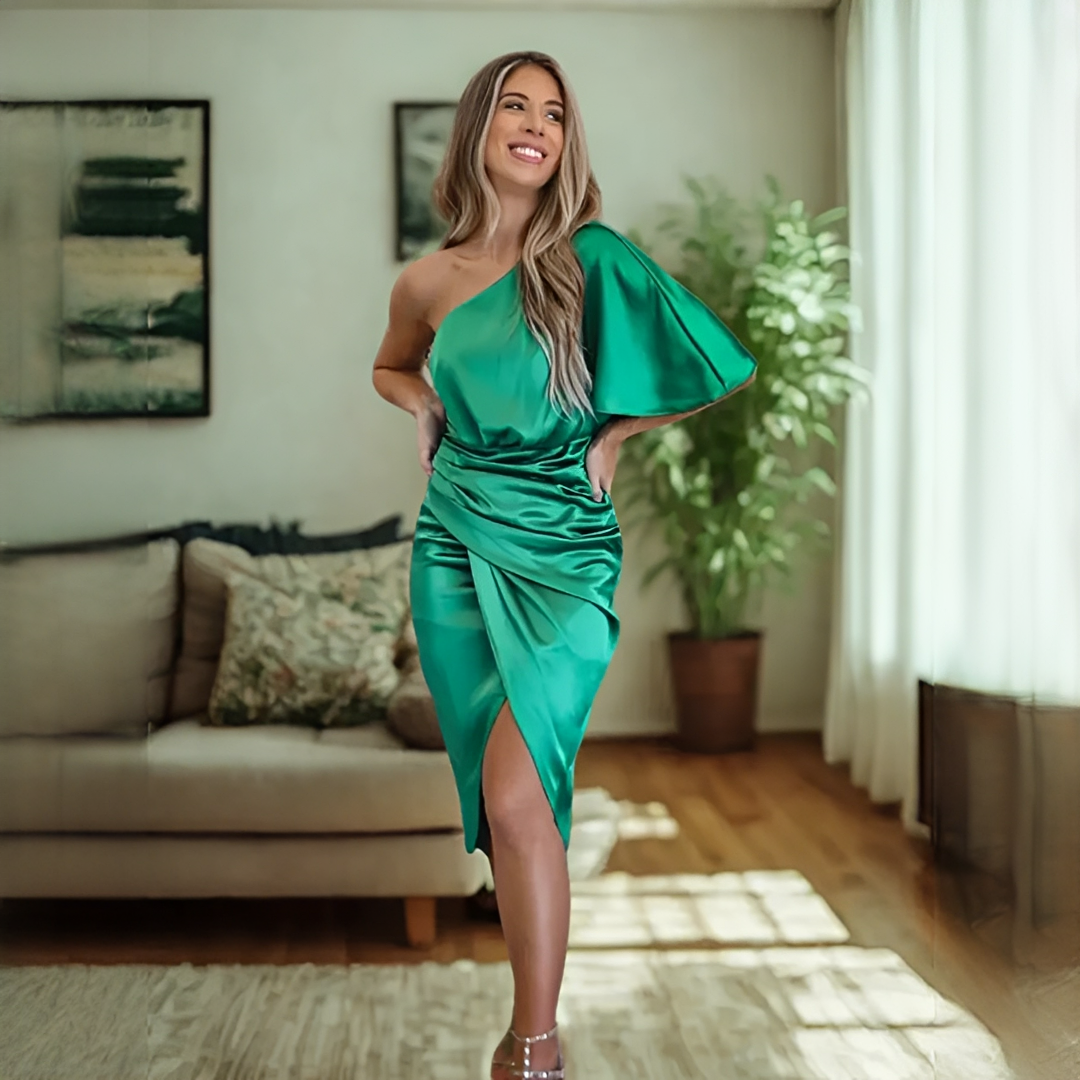 Glaiza - Stilvolles asymmetrisches Damenkleid