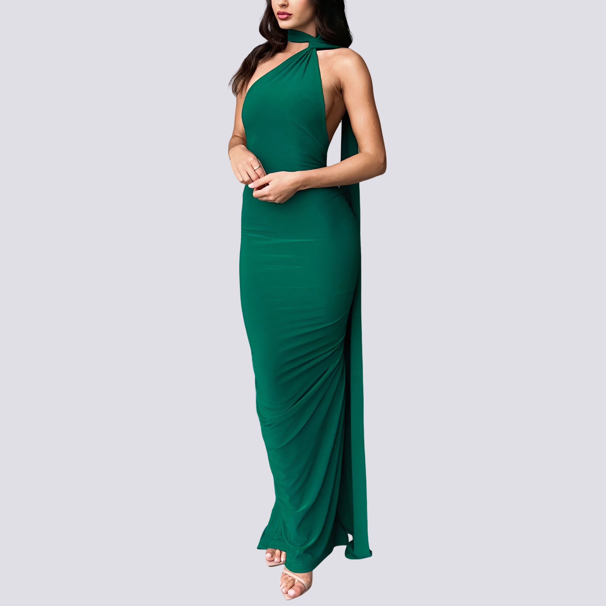 Martha - Elegantes, rückenfreies Damen-Plisseekleid