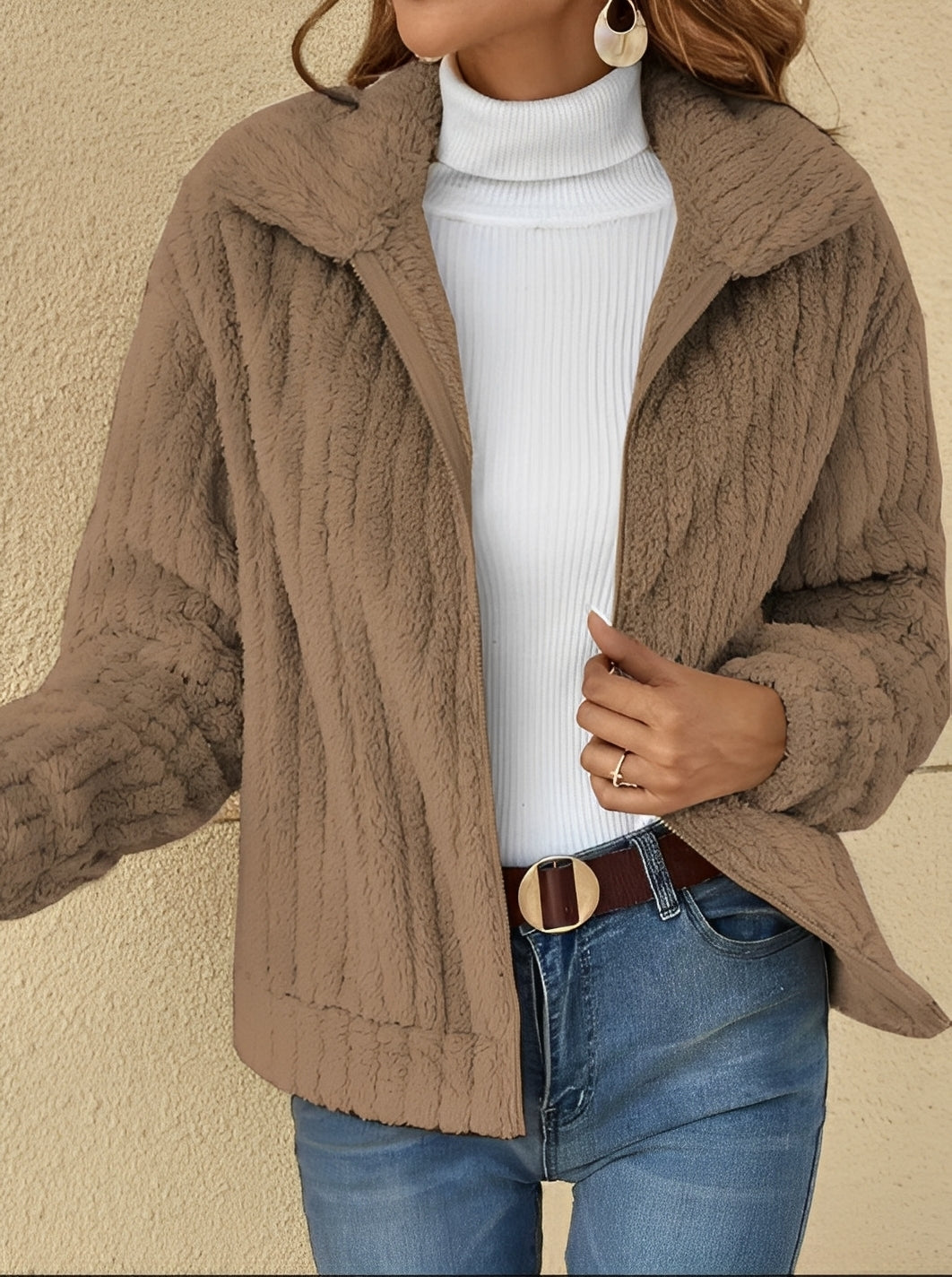 Aysha - Moderne, weit geschnittene Damen-Fleecejacke