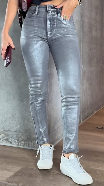 Bethany - Stilvolle, glänzende Skinny-Jeans für Damen