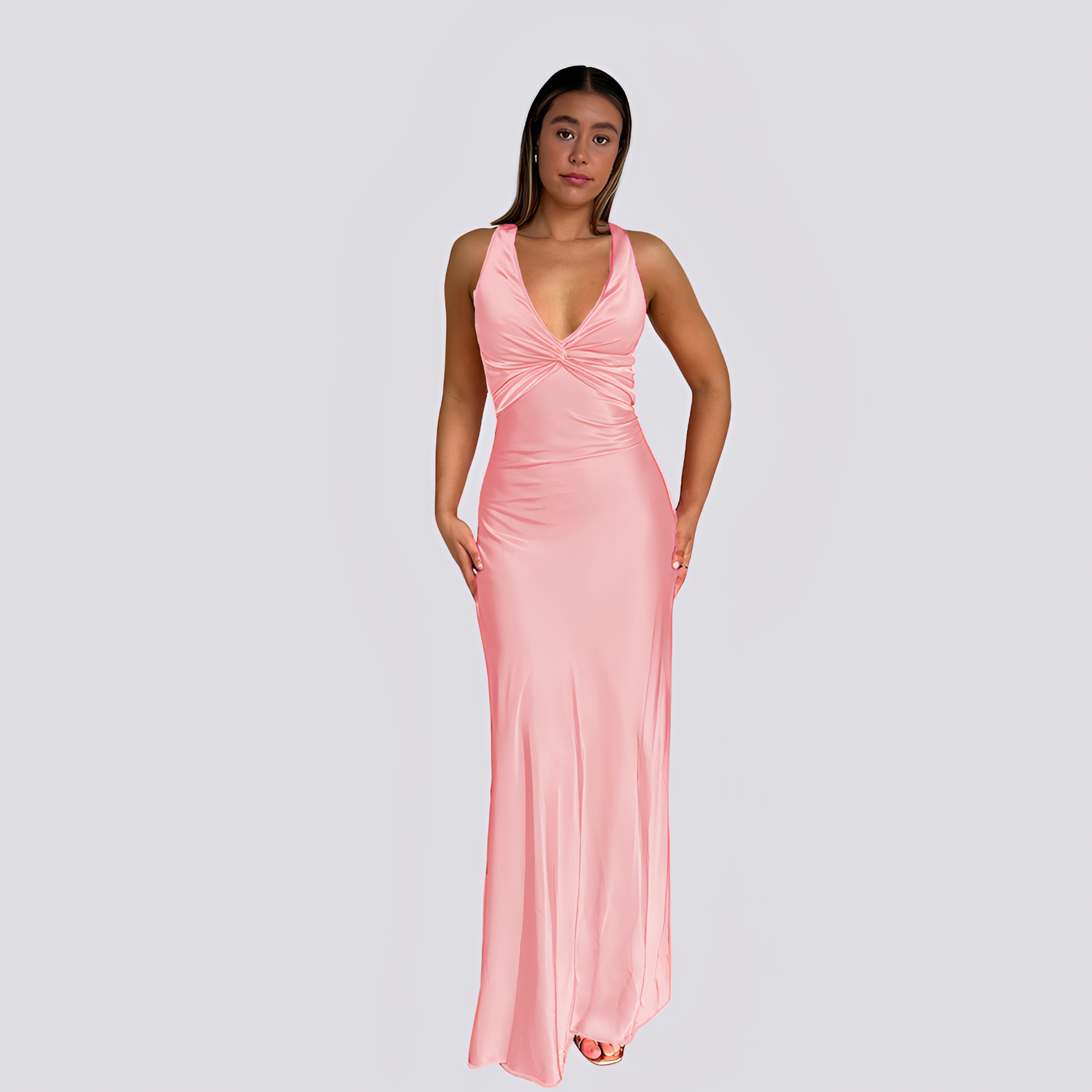 Caroline - Stilvolles Maxikleid mit V-Ausschnitt für Damen
