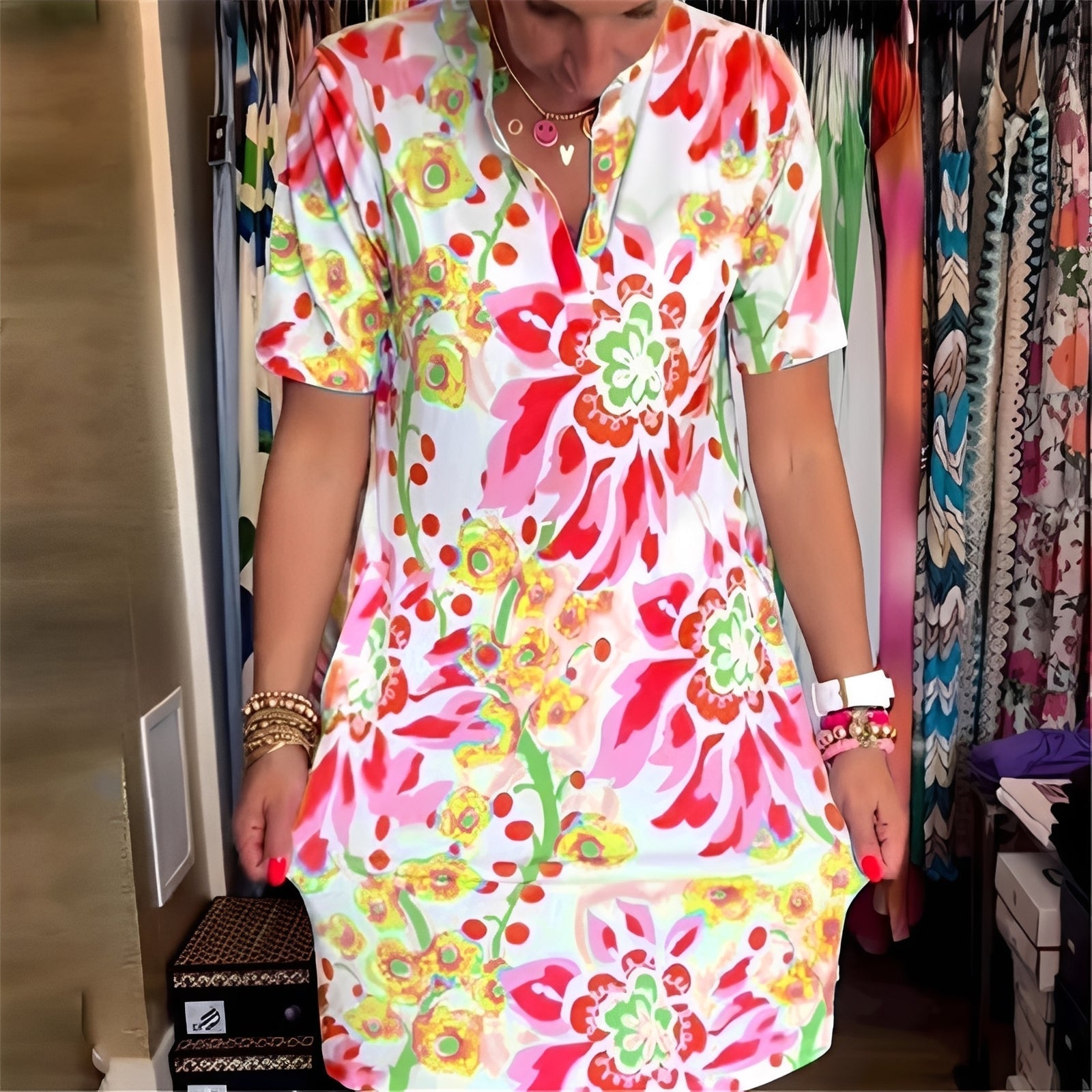 Abbie - Elegantes Kleid mit floralem Muster für Frauen