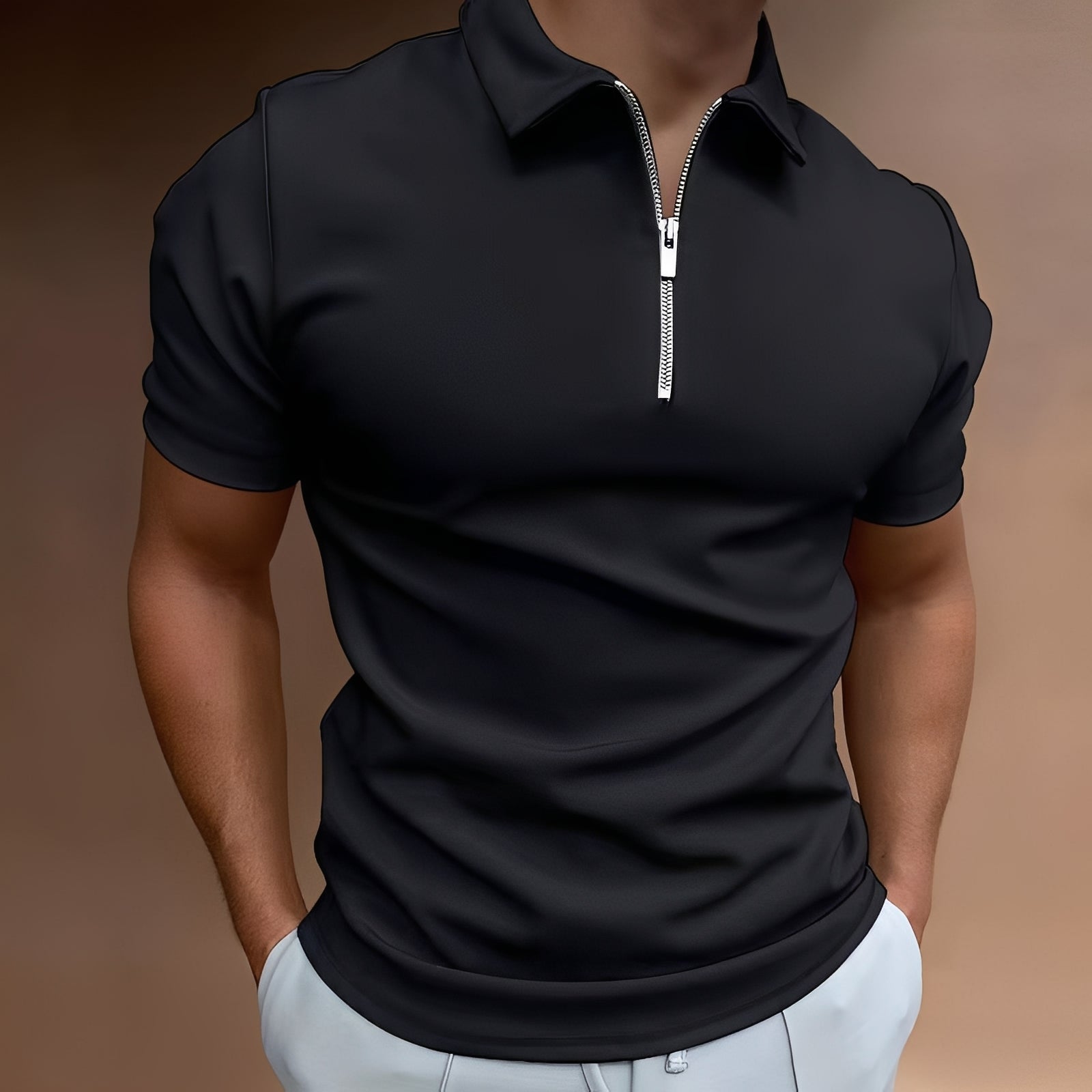Carlos - Schickes Polo mit Reißverschluss für Herren