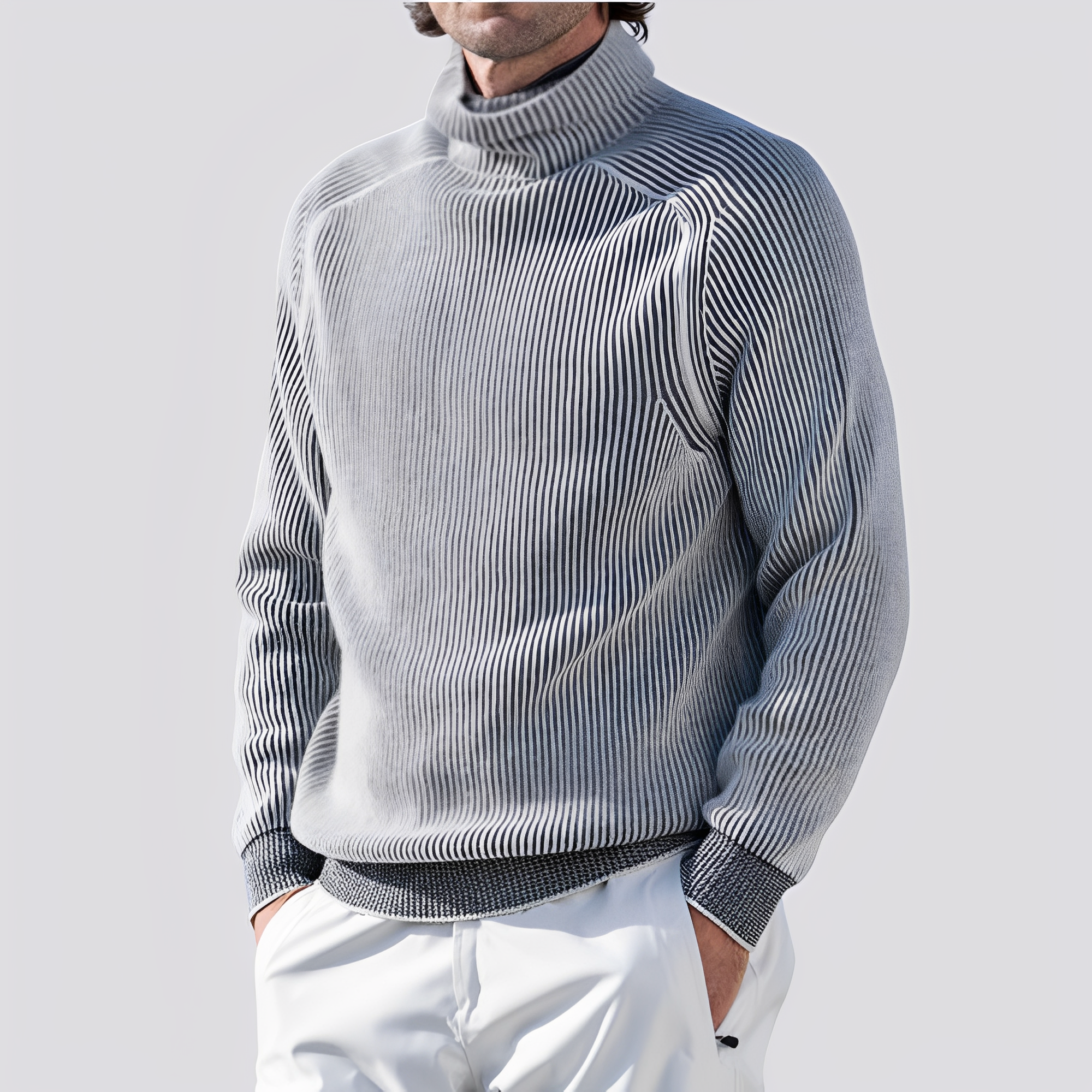 Zack - Herren-Strickpullover mit Rippdesign, warm und trendy