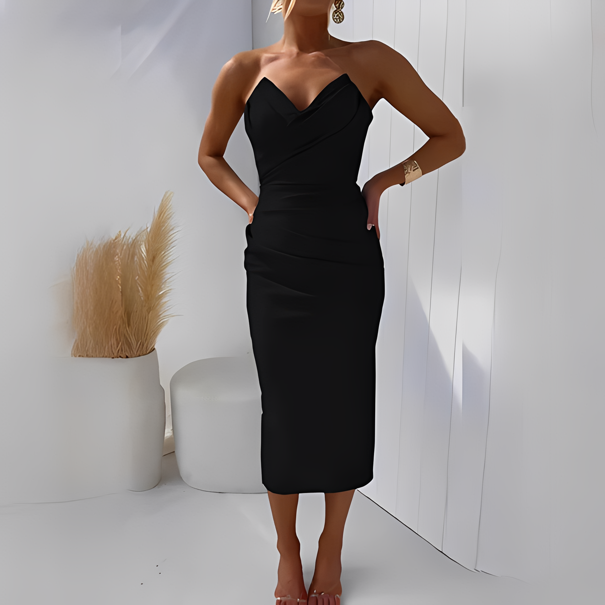 Wanda - Stilvolles schulterfreies Kleid für Damen