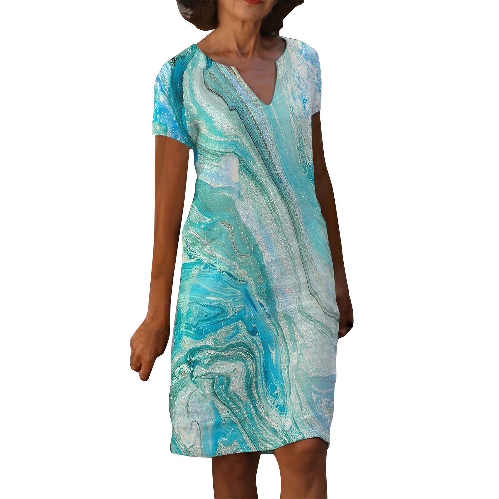 Molly - Elegantes Kleid mit V-Ausschnitt und Druck für Damen