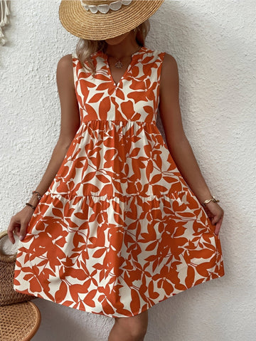 Tianna - Elegantes Kleid mit V-Ausschnitt und Print für Damen
