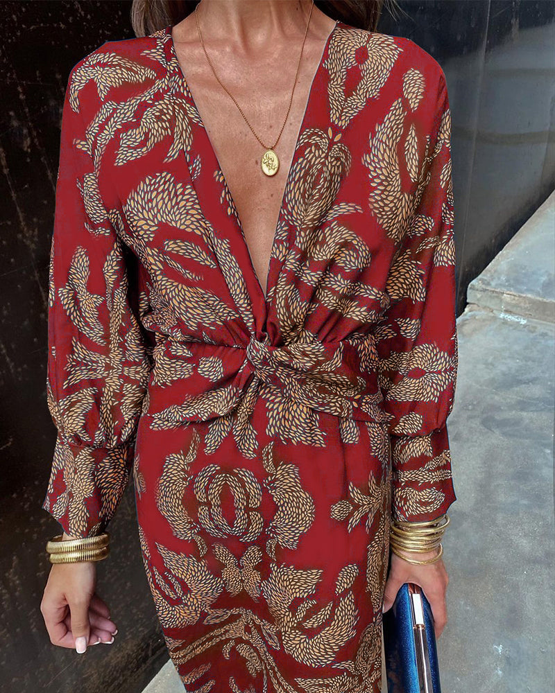 Grace – Chic Midi-Kleid mit Blumendesign und Schleife