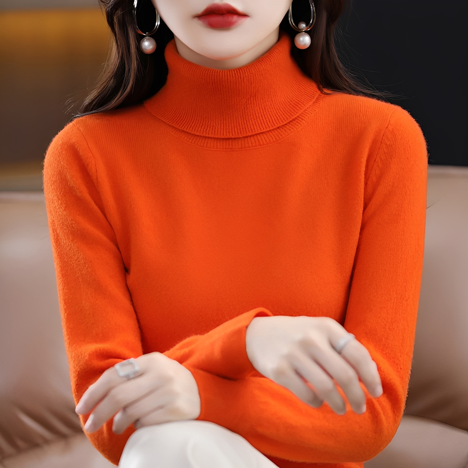 Katerly - Damen Rollkragenpullover für den Winter