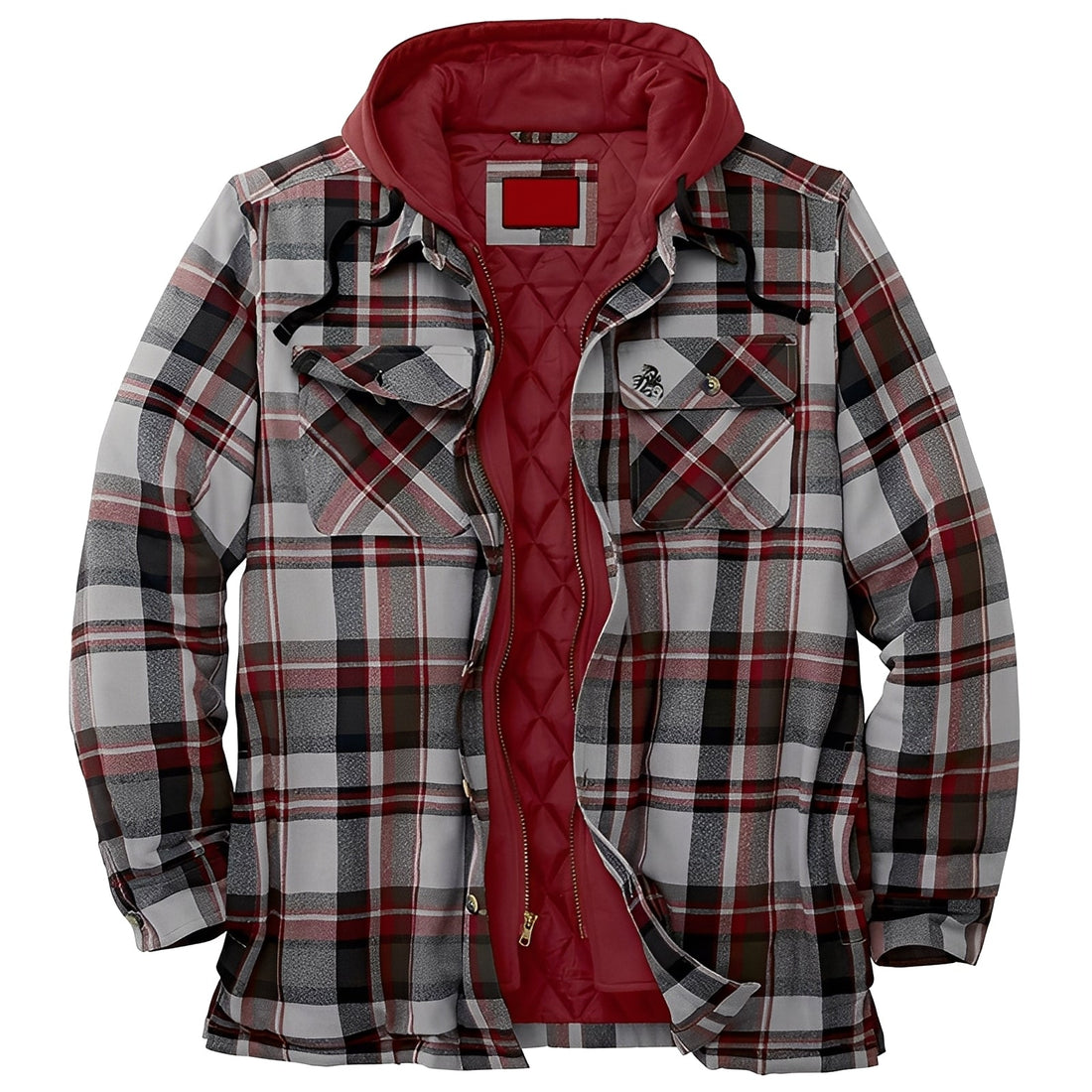 Flynn - Herrenjacke mit Kapuze und klassischem Karomuster