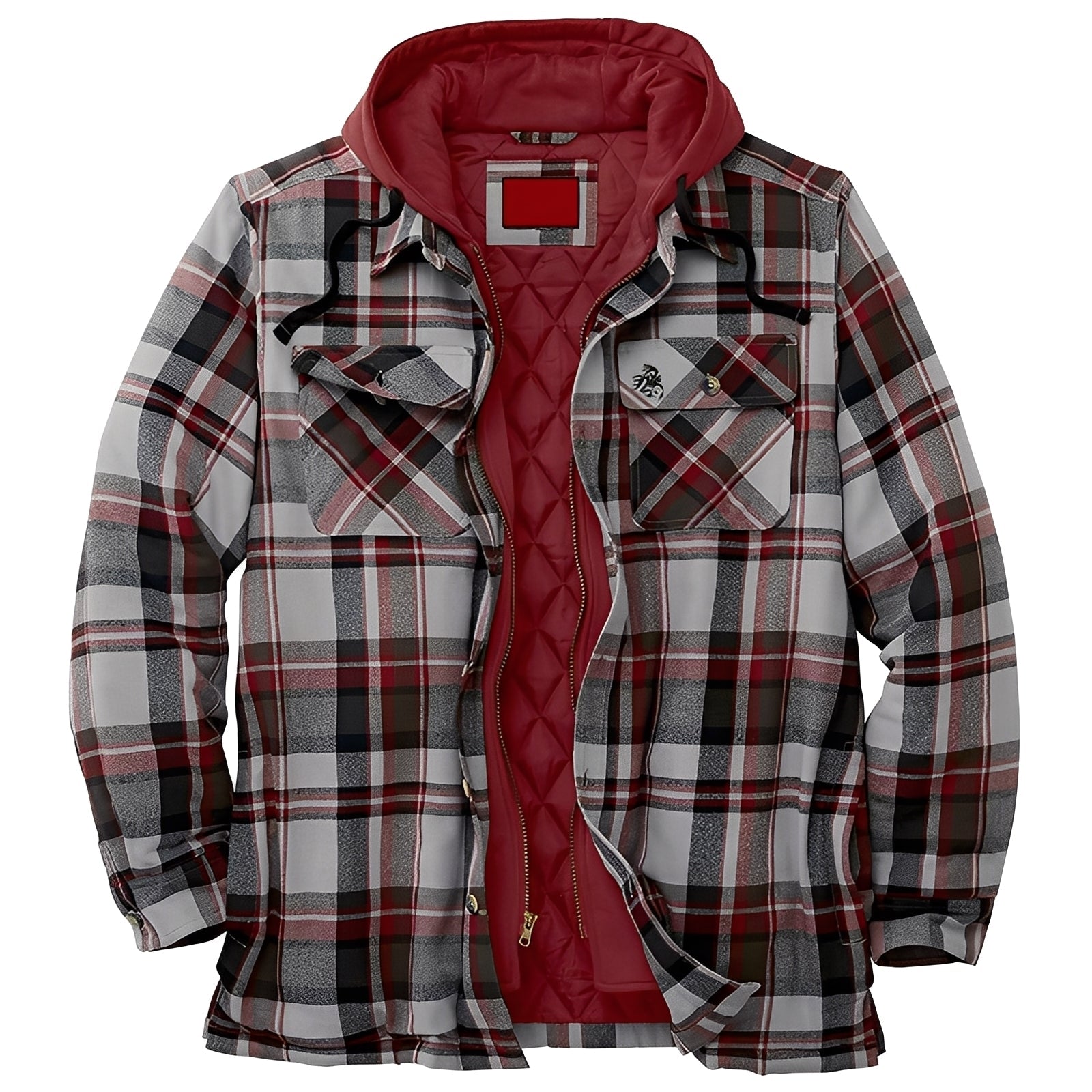 Flynn - Herrenjacke mit Kapuze und klassischem Karomuster