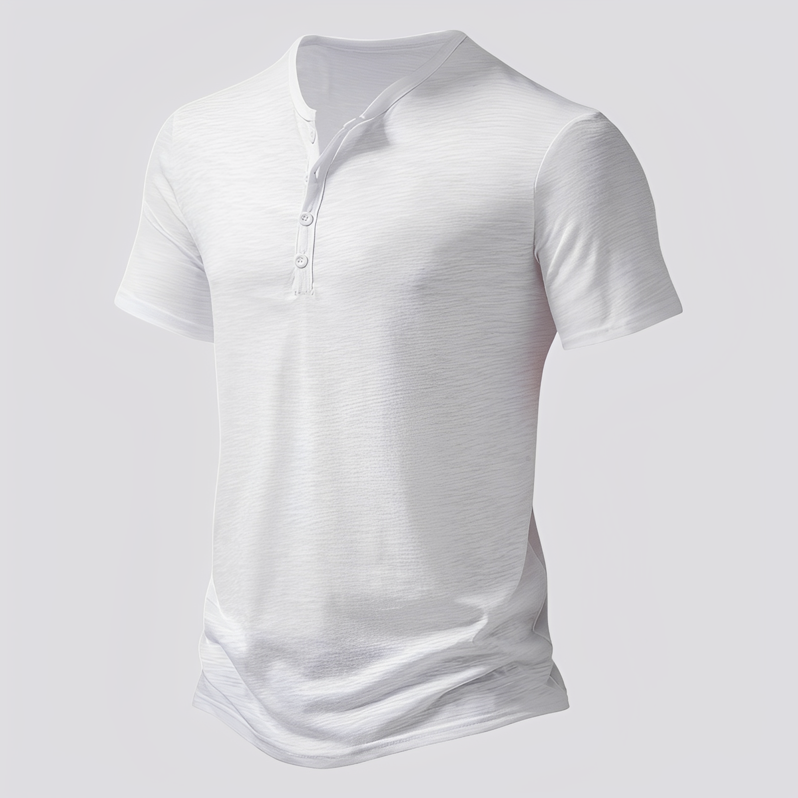 David - Herren-T-Shirt im komfortablen Design mit Knöpfen