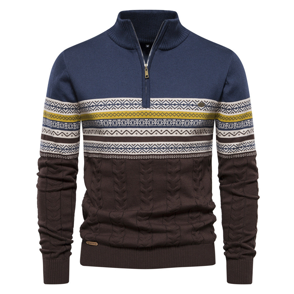 Bryant - Modischer Herrenpullover mit Streifen und Reißverschluss