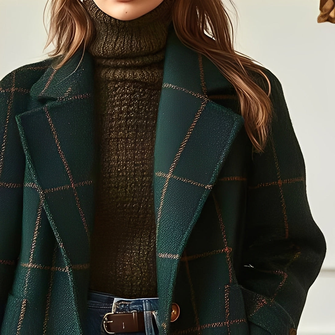 Moriah - Traditioneller Damen-Tweedmantel mit Karomuster