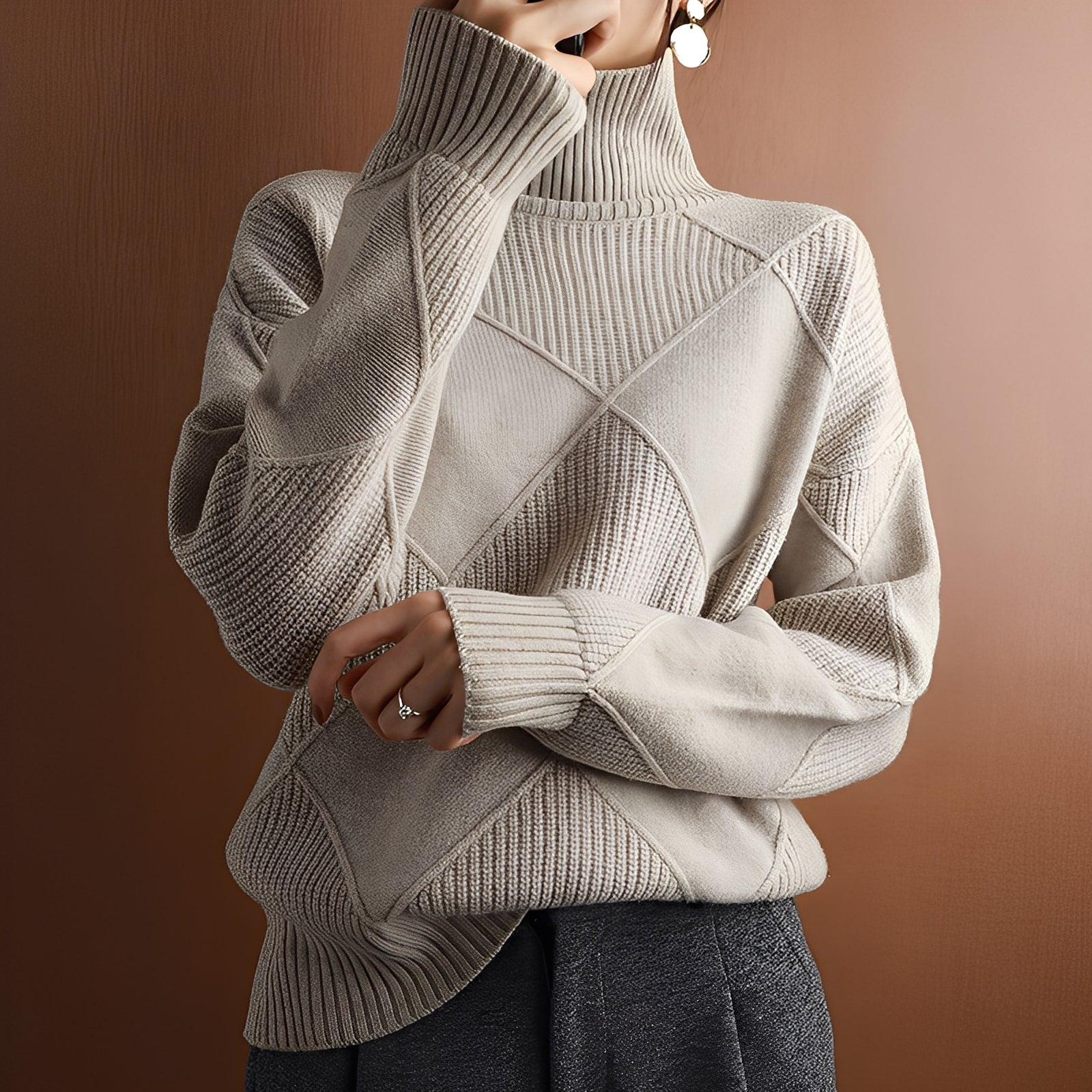 Mariette - Damen Oversize-Rollkragenpullover für den Winter