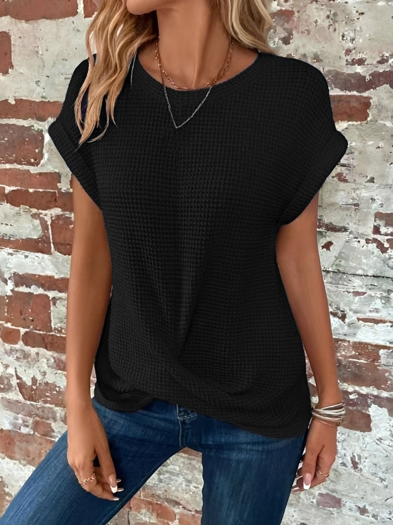 Annie - Elegantes kurzärmliges Waffeloberteil für Damen