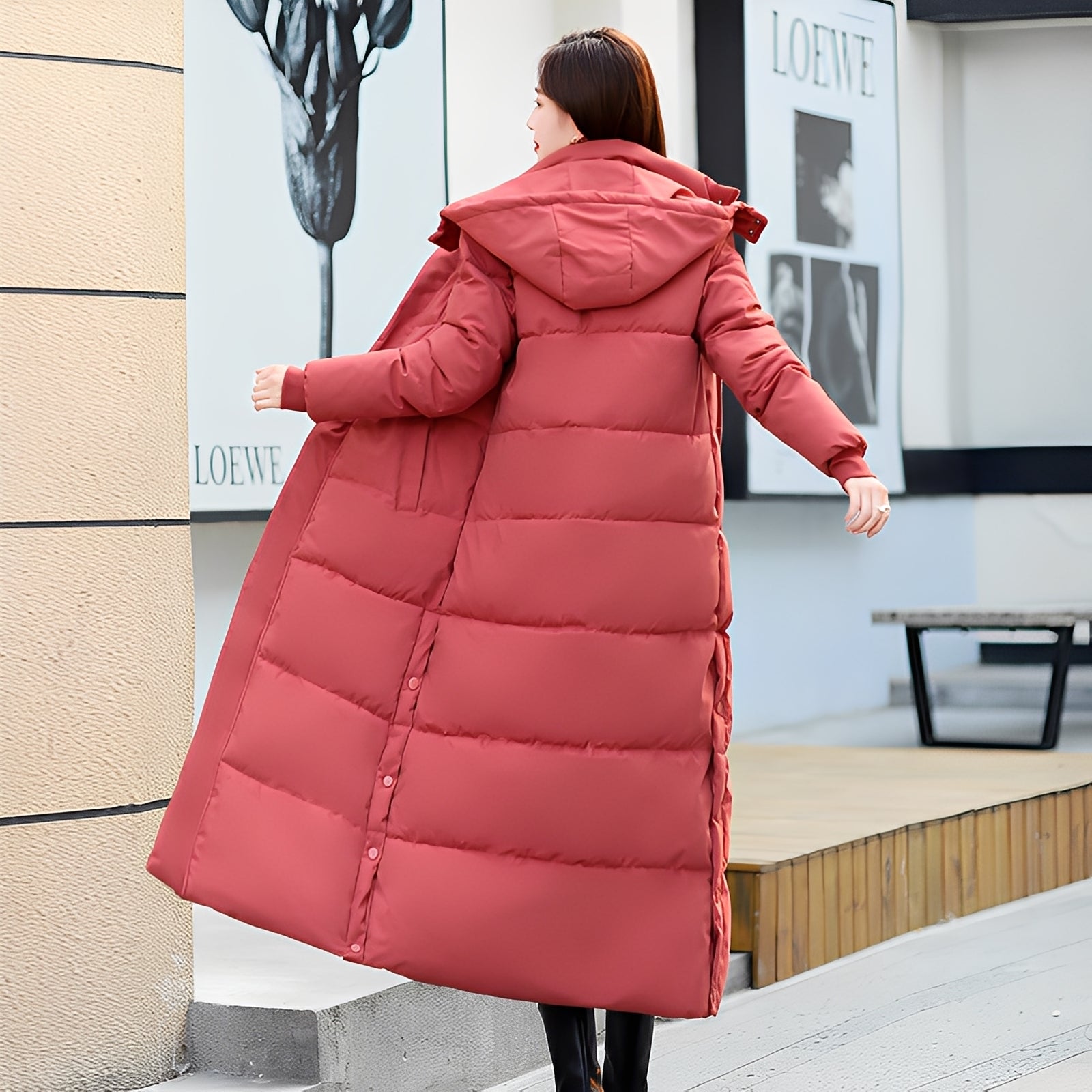 Maylis - Langer, warmer, gesteppter Damen-Wintermantel