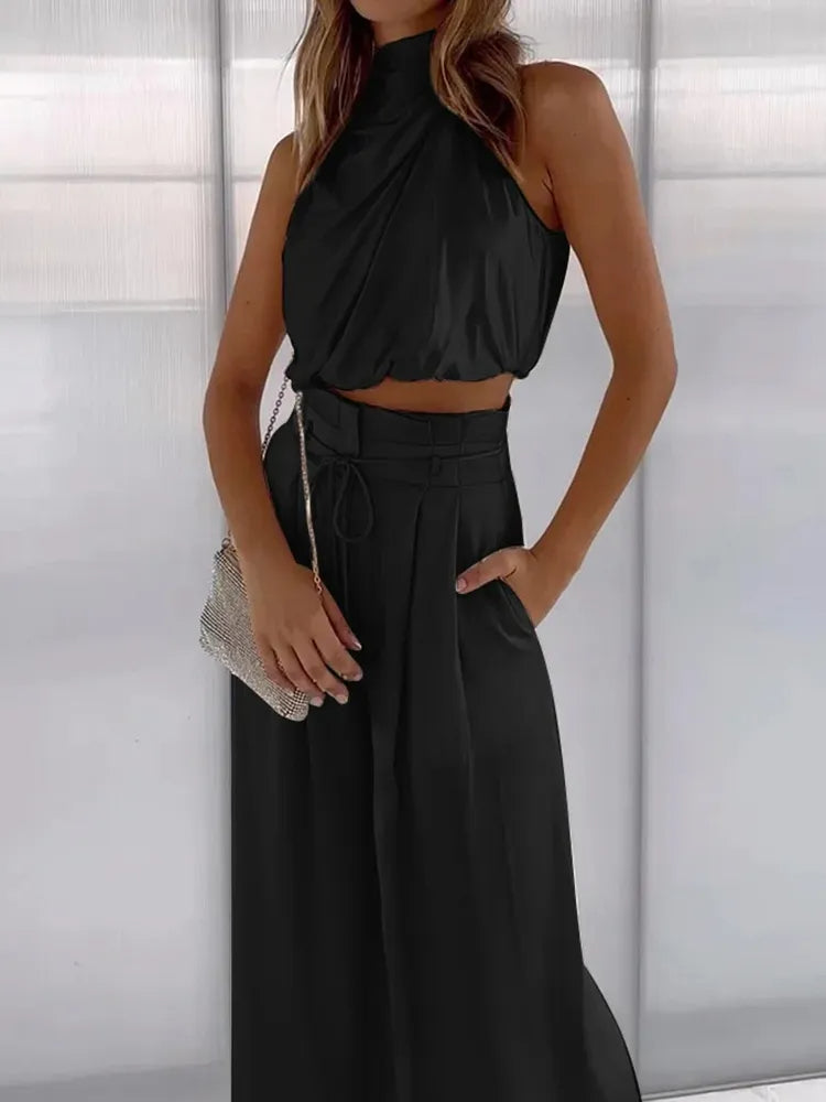 Donna - Elegantes Set aus Bluse und weiten Hosen